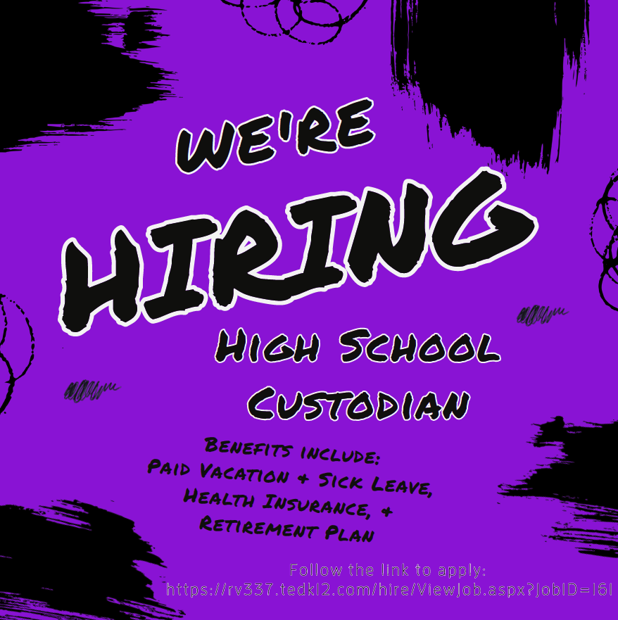 We are hiring a Custodian at RVHS