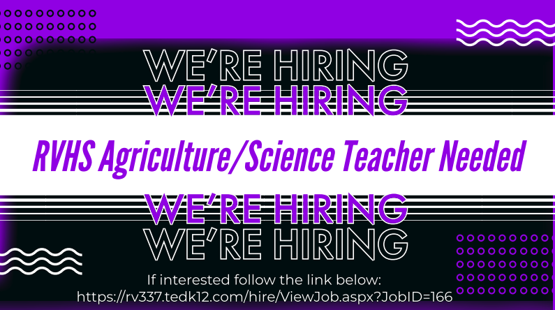 Hiring 9-12 agg and science 